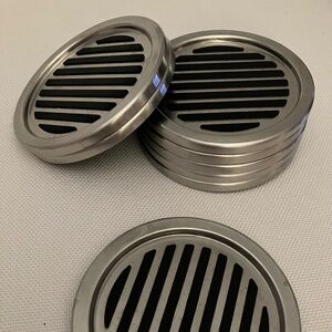 8 Coasters stainless steel / silicone